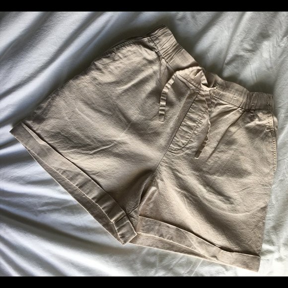 Uniqlo Beige/Tan Linen Shorts - Picture 1 of 4